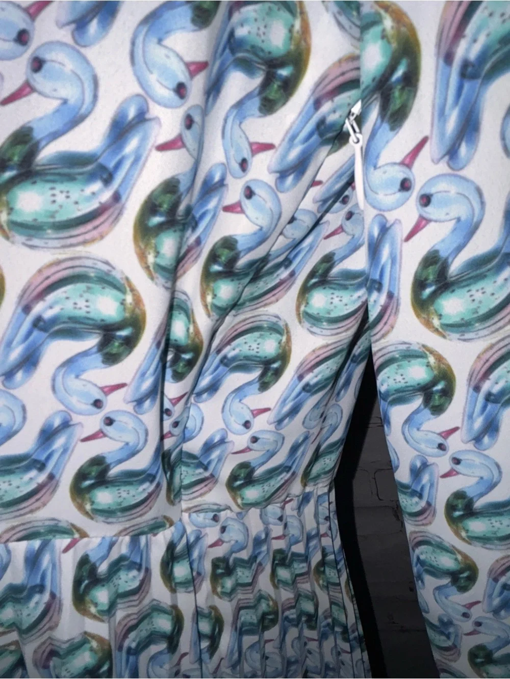 Tory Burch Printed Twill Dress Blue Lucky Duck size 8 NWT - Picture 11 of 16